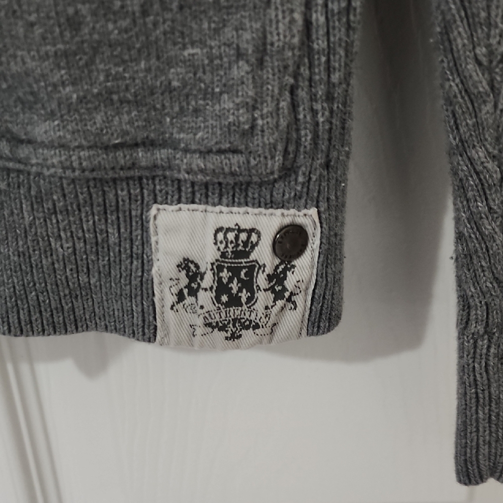Express Gray Ribbed Hoodie - Picture 3 of 8